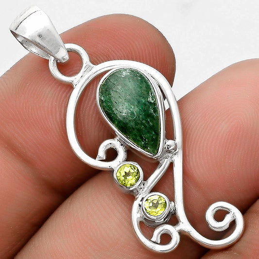 Natural Green Aventurine & Peridot Pendant P-1039 SDP120548