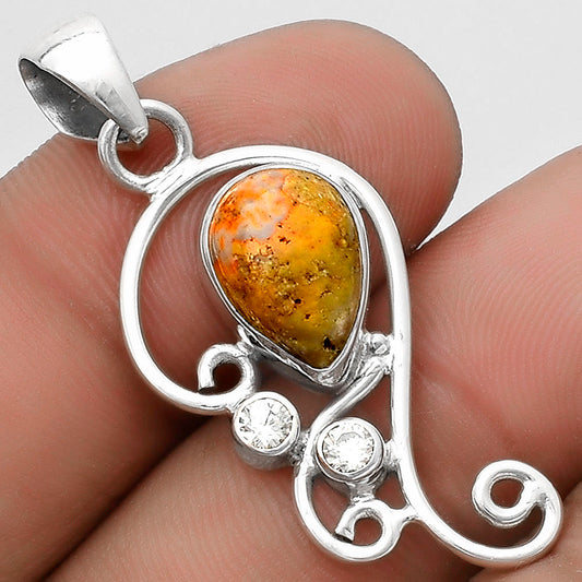 Natural Indonesian Bumble Bee & Zircon Pendant P-1039 SDP120550