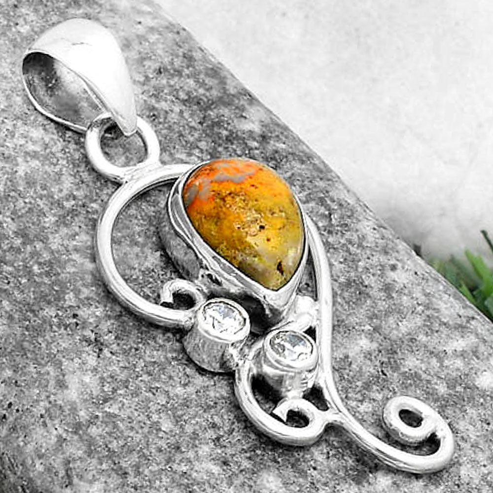 Natural Indonesian Bumble Bee & Zircon Pendant P-1039 SDP120550
