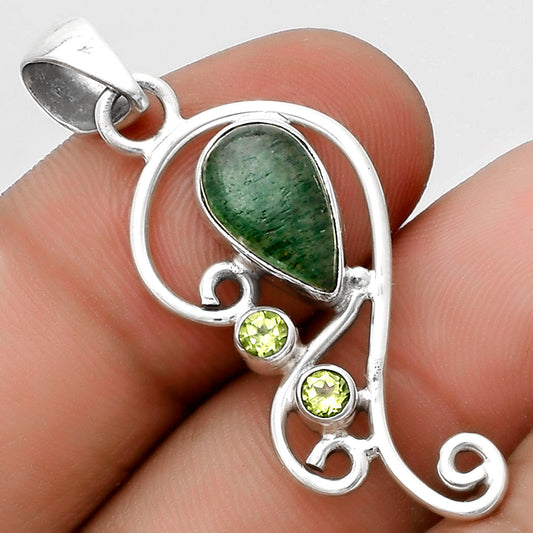 Natural Green Aventurine & Peridot Pendant P-1039 SDP120551
