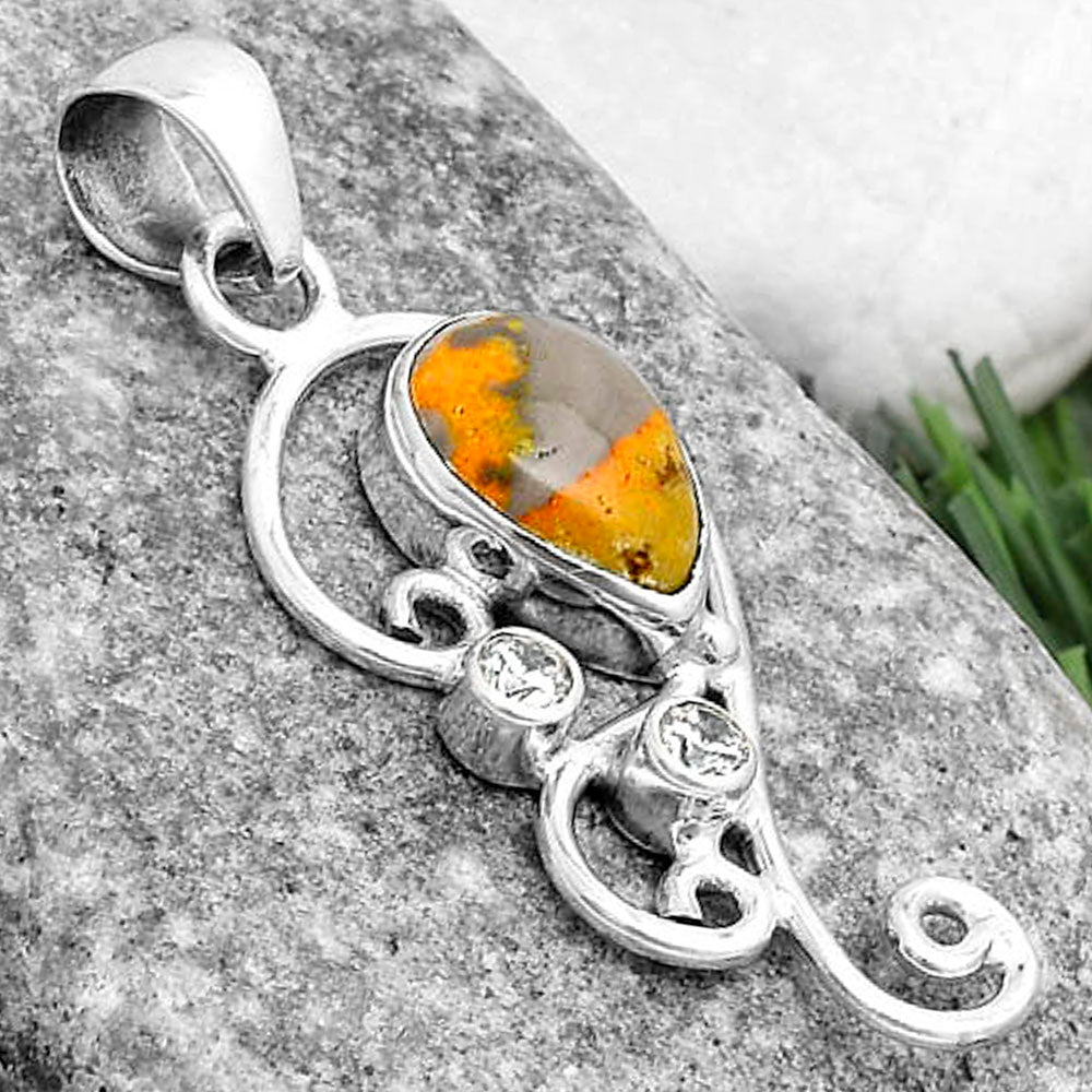 Natural Indonesian Bumble Bee & Zircon Pendant P-1039 SDP120552