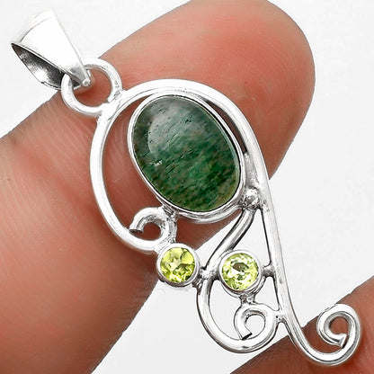 Natural Green Aventurine & Peridot Pendant P-1039 SDP120557