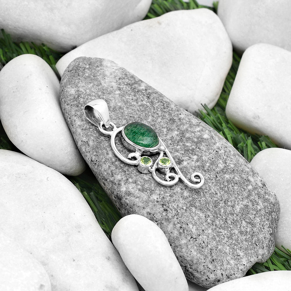 Natural Green Aventurine & Peridot Pendant P-1039 SDP120557