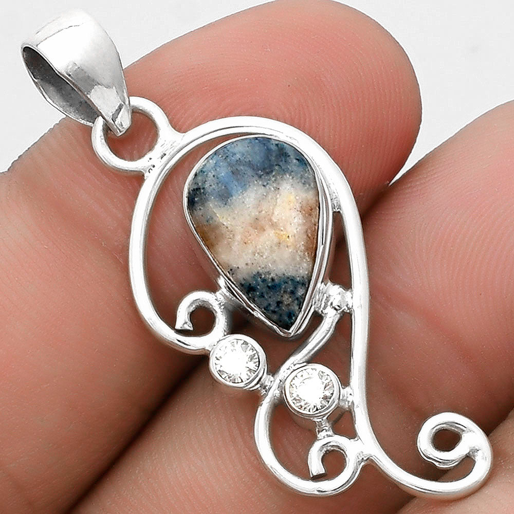 Blue Scheelite - Turkey & Zircon Pendant P-1039 SDP120558