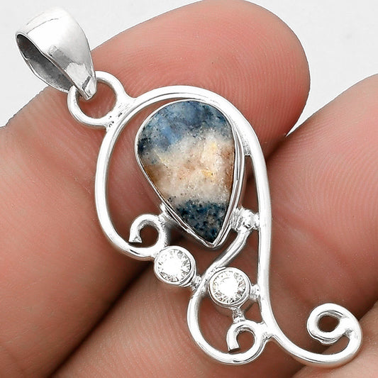 Blue Scheelite - Turkey & Zircon Pendant P-1039 SDP120558