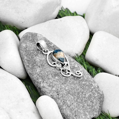 Blue Scheelite - Turkey & Zircon Pendant P-1039 SDP120558