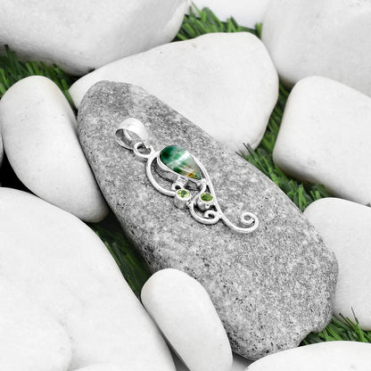 Dendritic Chrysoprase - Africa & Peridot Pendant P-1039 SDP120559