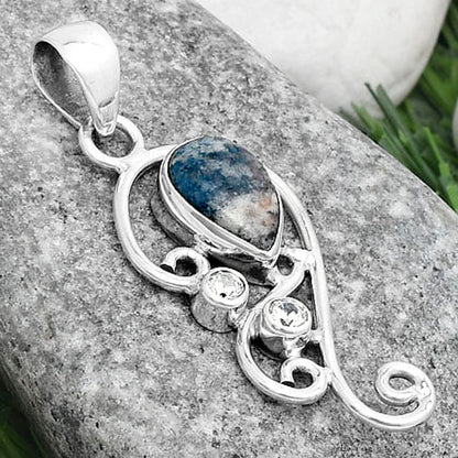 Blue Scheelite - Turkey & Zircon Pendant P-1039 SDP120577