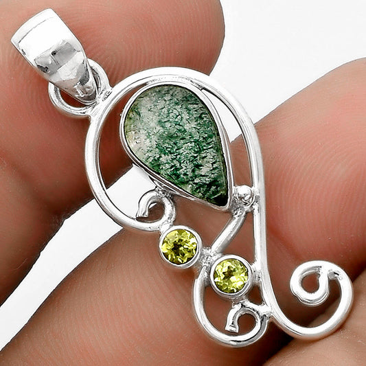 Natural Green Aventurine & Peridot Pendant P-1039 SDP120580
