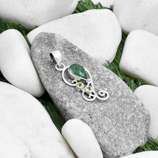 Natural Green Aventurine & Peridot Pendant P-1039 SDP120580