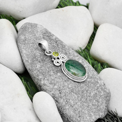 Natural Green Aventurine & Peridot Pendant P-1603 SDP120587