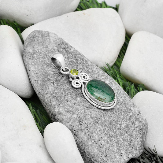 Natural Green Aventurine & Peridot Pendant P-1603 SDP120587