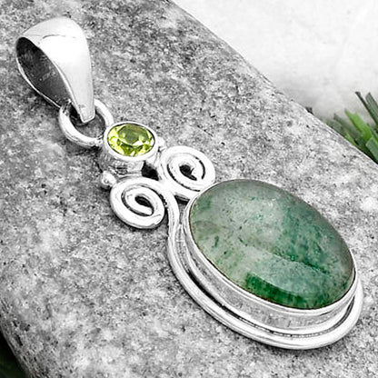 Natural Green Aventurine & Peridot Pendant P-1603 SDP120592
