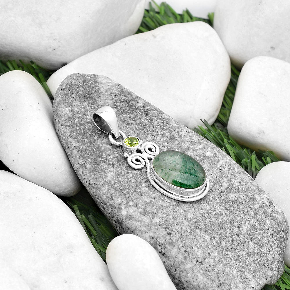 Natural Green Aventurine & Peridot Pendant P-1603 SDP120592