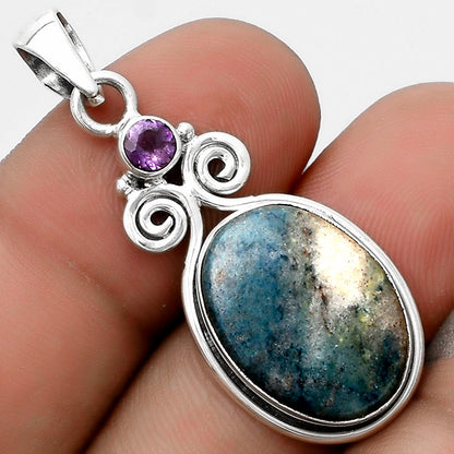Blue Scheelite - Turkey & Amethyst Pendant P-1603 SDP120593