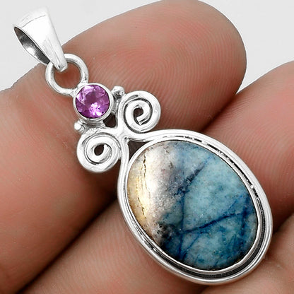Blue Scheelite - Turkey & Amethyst Pendant P-1603 SDP120599