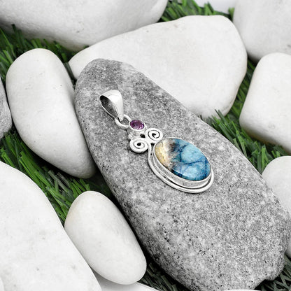 Blue Scheelite - Turkey & Amethyst Pendant P-1603 SDP120599