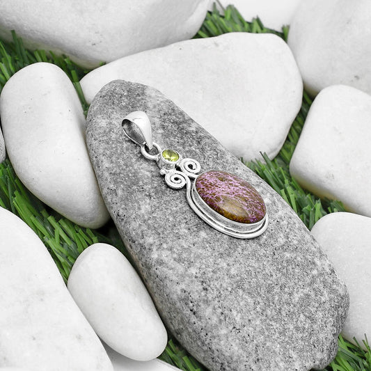 Purpurite - South Africa & Peridot Pendant P-1603 SDP120601