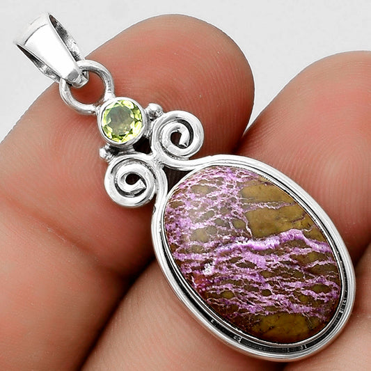 Purpurite - South Africa & Peridot Pendant P-1603 SDP120611