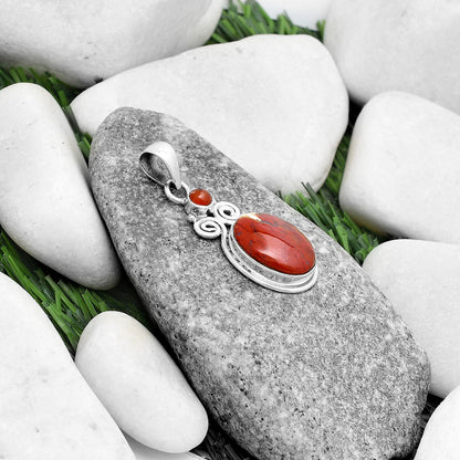 Natural Red Moss Agate & Carnelian Pendant P-1603 SDP120617