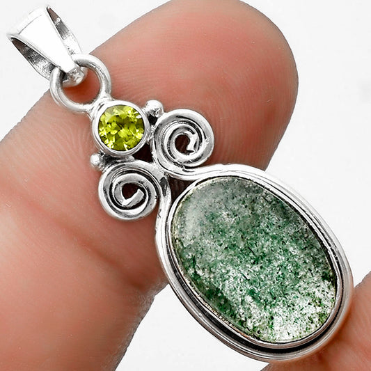 Natural Green Aventurine & Peridot Pendant P-1603 SDP120618