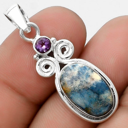Blue Scheelite - Turkey & Amethyst Pendant P-1603 SDP120627