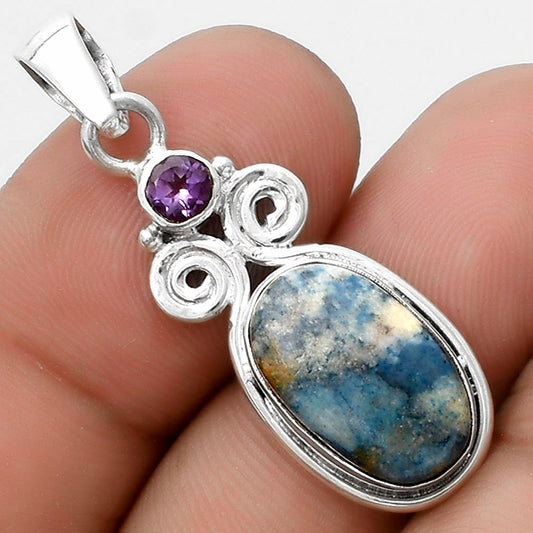 Blue Scheelite - Turkey & Amethyst Pendant P-1603 SDP120627