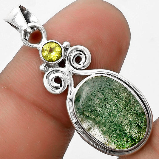 Natural Green Aventurine & Peridot Pendant P-1603 SDP120630
