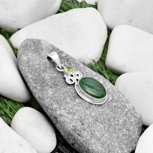 Natural Green Aventurine & Peridot Pendant P-1603 SDP120630