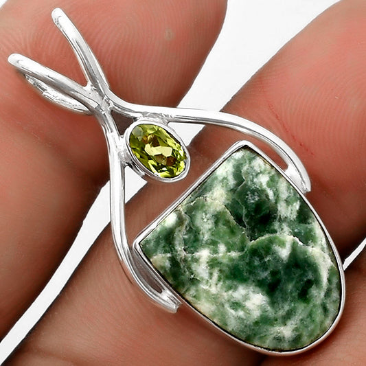 Natural Dioptase & Peridot Pendant P-1038 SDP120636
