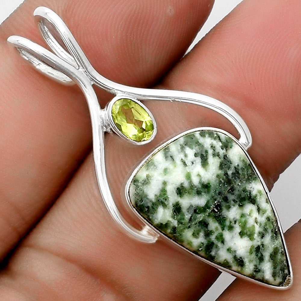 Natural Dioptase & Peridot Pendant P-1038 SDP120641