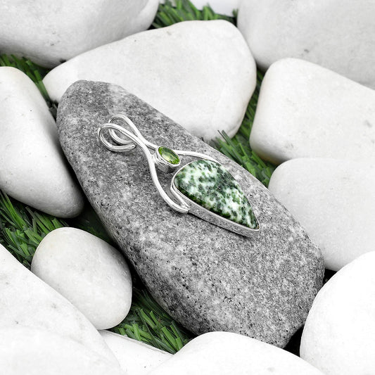 Natural Dioptase & Peridot Pendant P-1038 SDP120641