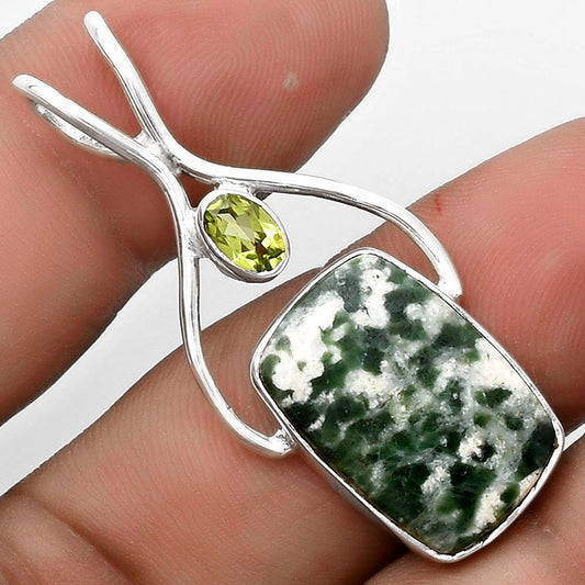 Natural Dioptase & Peridot Pendant P-1038 SDP120660