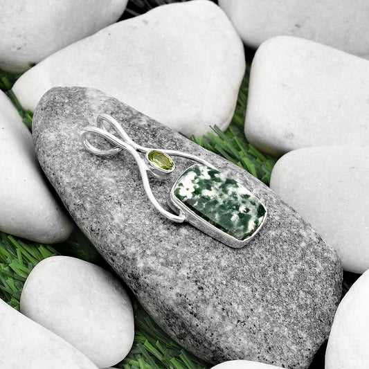 Natural Dioptase & Peridot Pendant P-1038 SDP120660