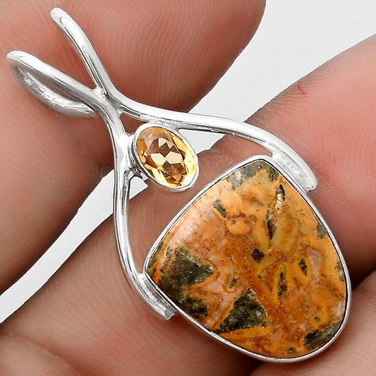 Moroccan Yellow Jacket Jasper & Citrine Pendant P-1038 SDP120662