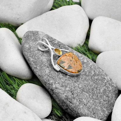Moroccan Yellow Jacket Jasper & Citrine Pendant P-1038 SDP120662