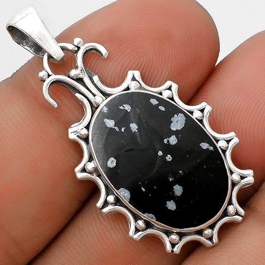 Natural Snow Flake Obsidian Pendant P-1249 SDP120681