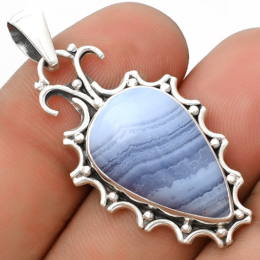 Natural Blue Lace Agate South Africa Pendant P-1249 SDP120694