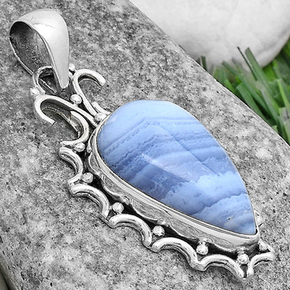 Natural Blue Lace Agate South Africa Pendant P-1249 SDP120694