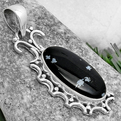 Natural Snow Flake Obsidian Pendant P-1249 SDP120719