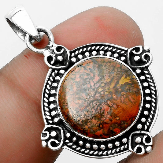 Natural Red Moss Agate Pendant P-1040 SDP121029
