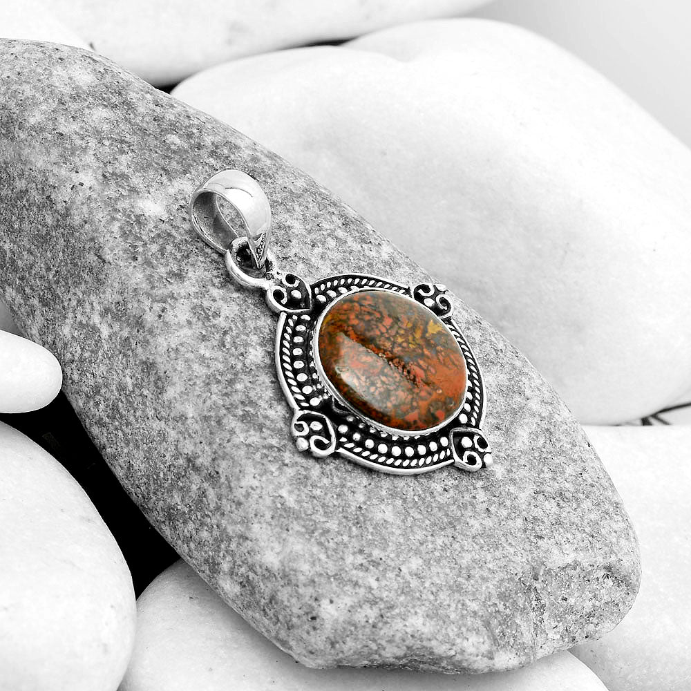 Natural Red Moss Agate Pendant P-1040 SDP121029