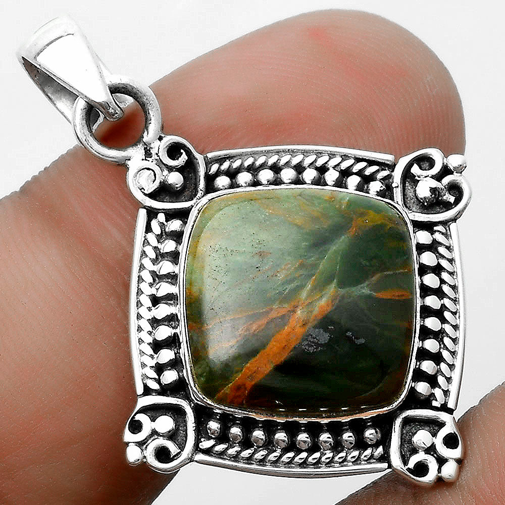 Natural Turkish Rainforest Chrysocolla Pendant P-1040 SDP121031