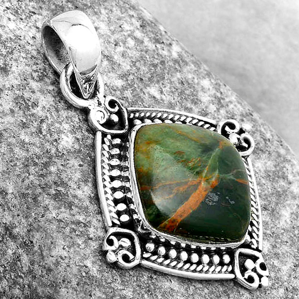 Natural Turkish Rainforest Chrysocolla Pendant P-1040 SDP121031