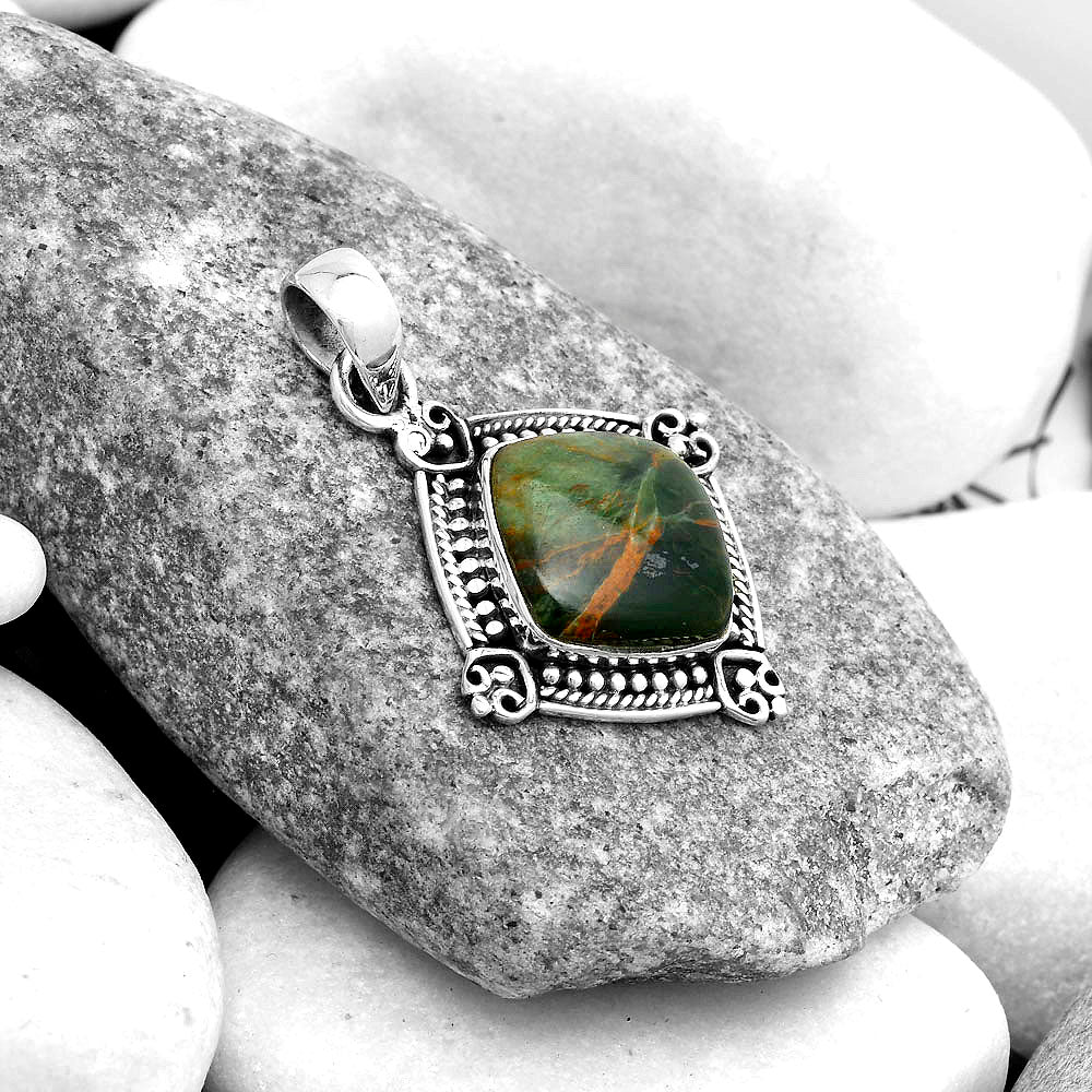 Natural Turkish Rainforest Chrysocolla Pendant P-1040 SDP121031