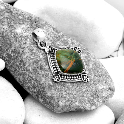 Natural Turkish Rainforest Chrysocolla Pendant P-1040 SDP121031