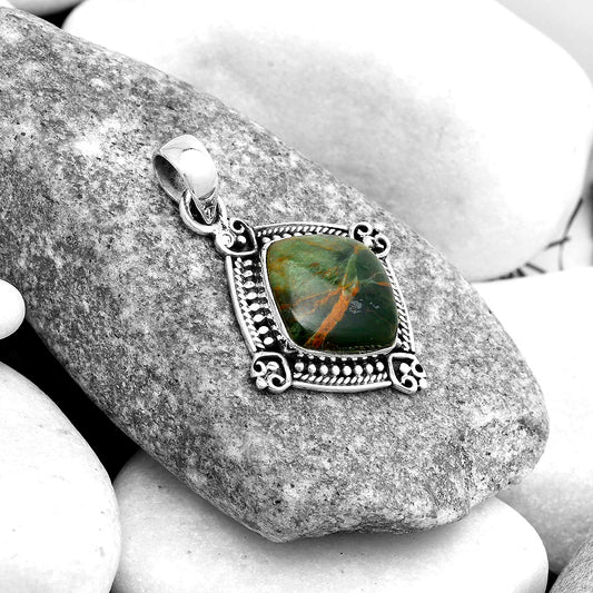 Natural Turkish Rainforest Chrysocolla Pendant P-1040 SDP121031