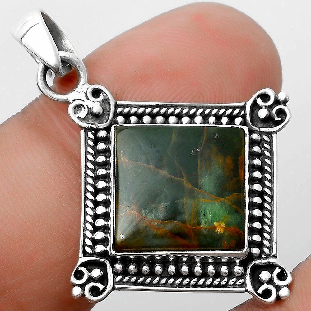 Natural Turkish Rainforest Chrysocolla Pendant P-1040 SDP121046