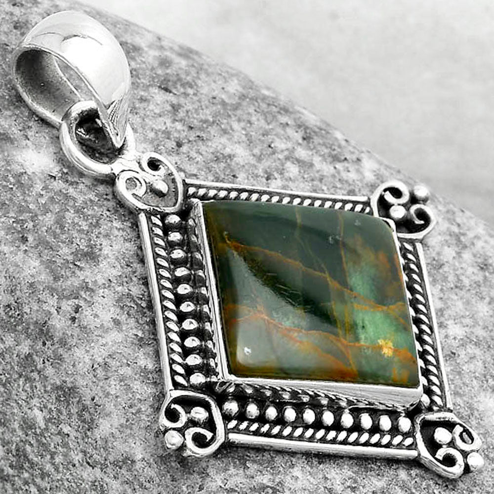 Natural Turkish Rainforest Chrysocolla Pendant P-1040 SDP121046