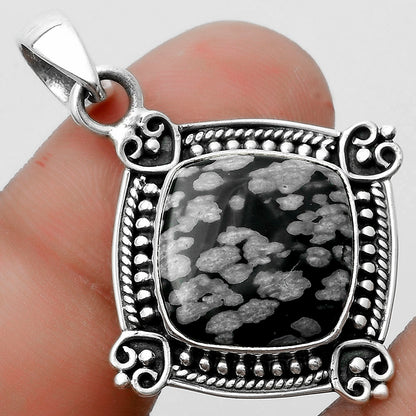 Natural Snow Flake Obsidian Pendant P-1040 SDP121052